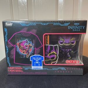 Funko Pop and Tee Bundle Wakanda Forever Black Panther Size Large Marvel